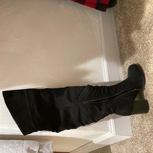 Size 8 black over the knee boots with zipper